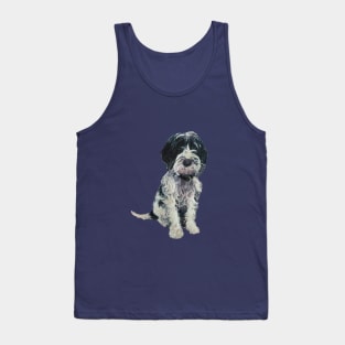 Adorable Black and white Cobberdog. Tank Top